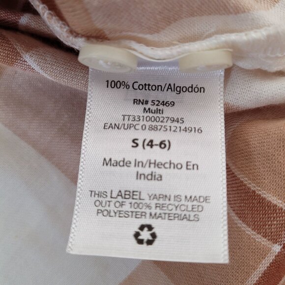 Time & Tru Women's Plaid Button-Up Long Sleeve Shirt Beige Size Small (4-6) - Picture 9 of 11